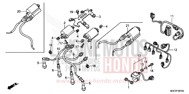 SUB HARNESS/IGNITION COIL for CB1100 ABS CANDY GLORY RED-U (R101) from 2013